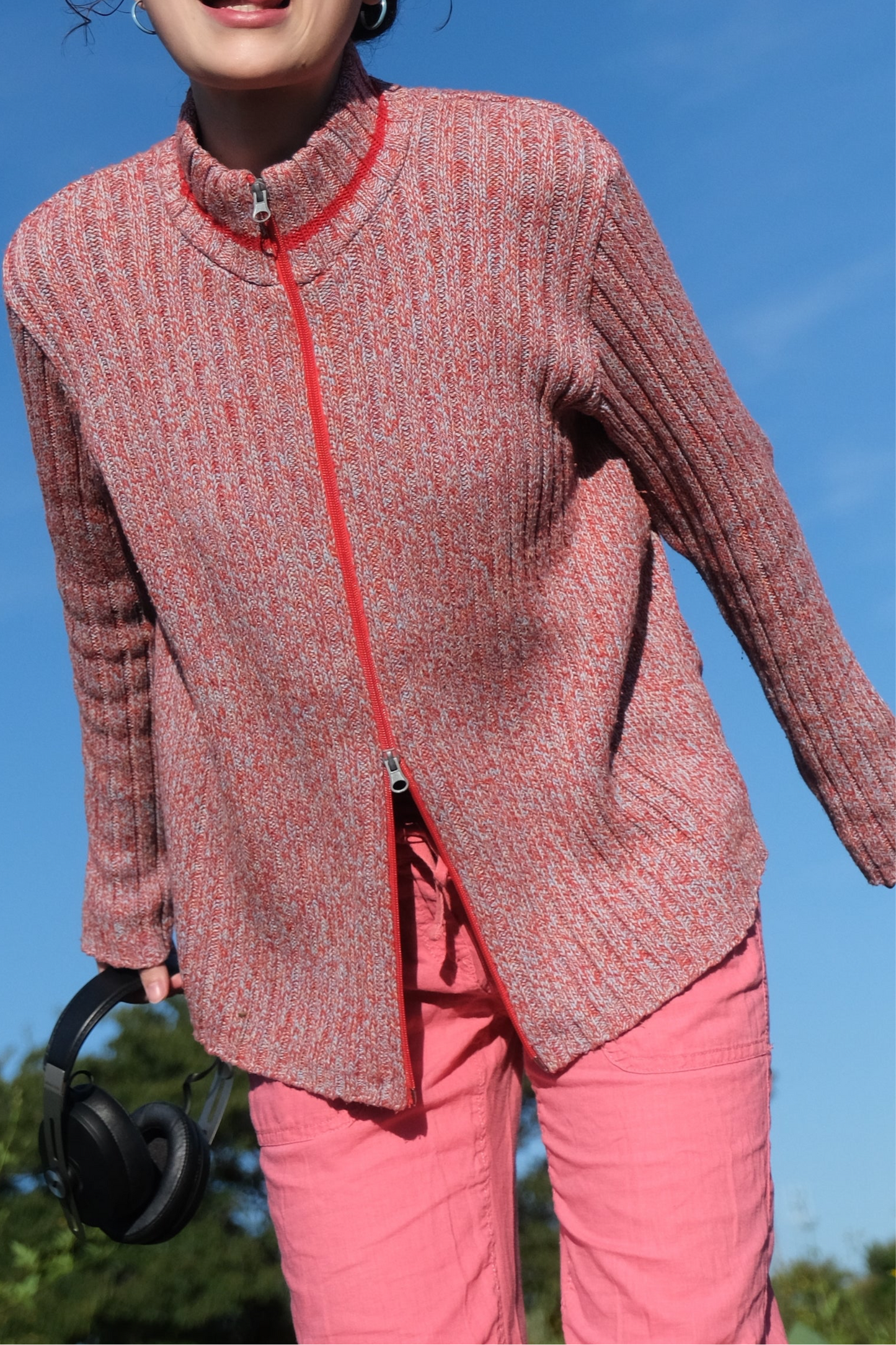 Mix Flavor Zip Up Knit