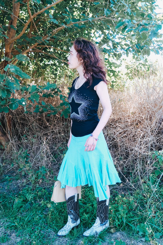 Mint Blue Wavey Skirt