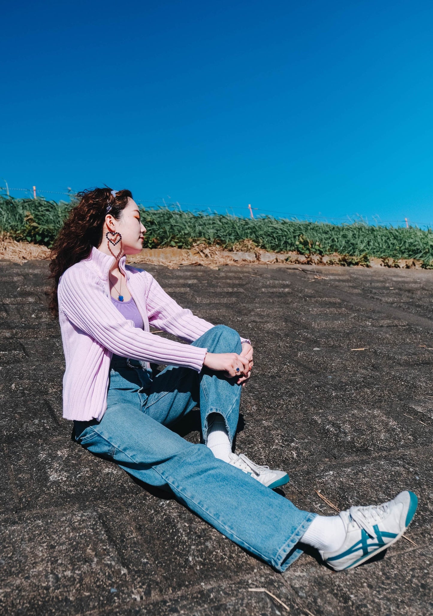 Pale Pink Zip Up Knit