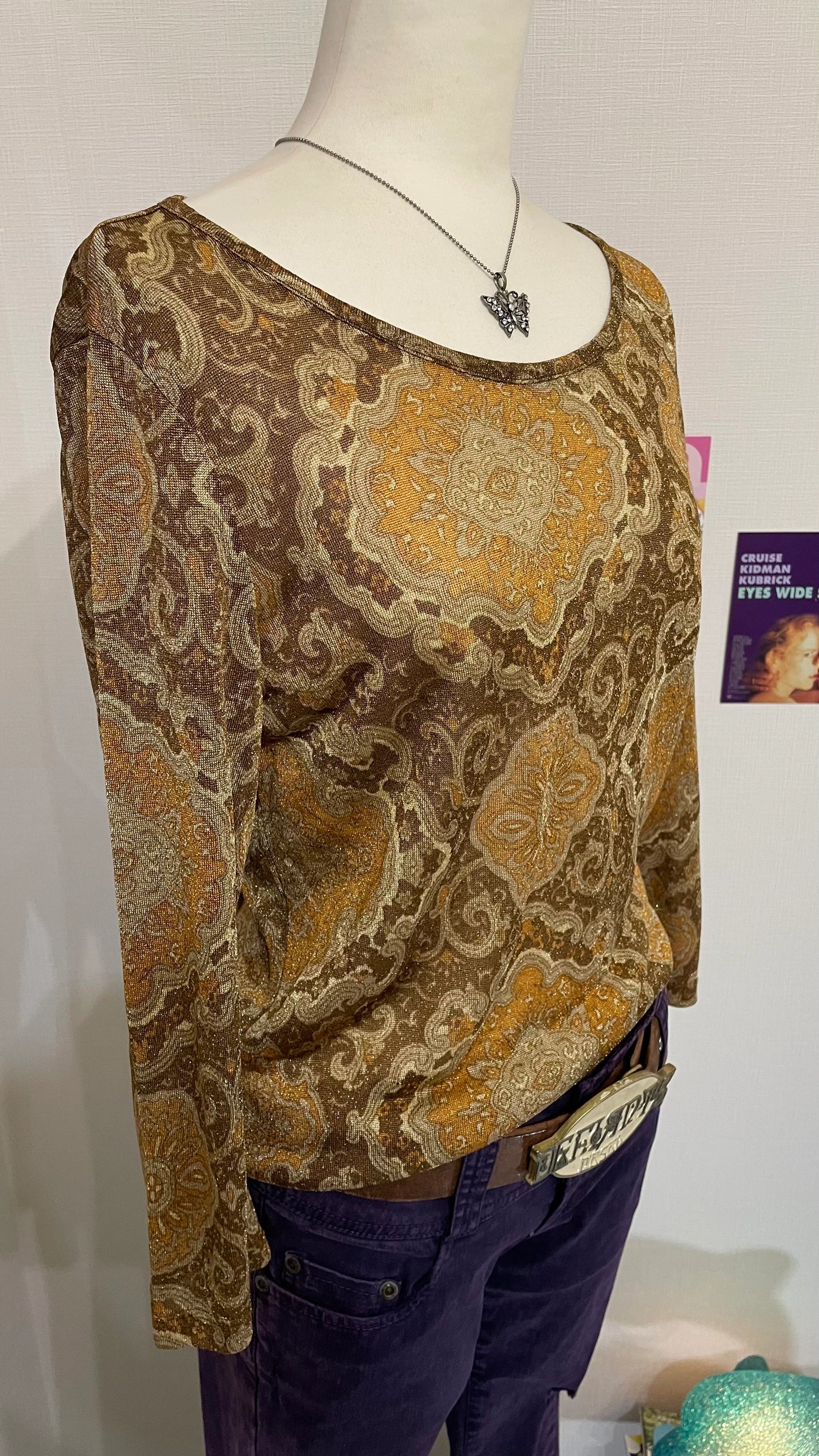 Shimmering Sheer Paisley Top