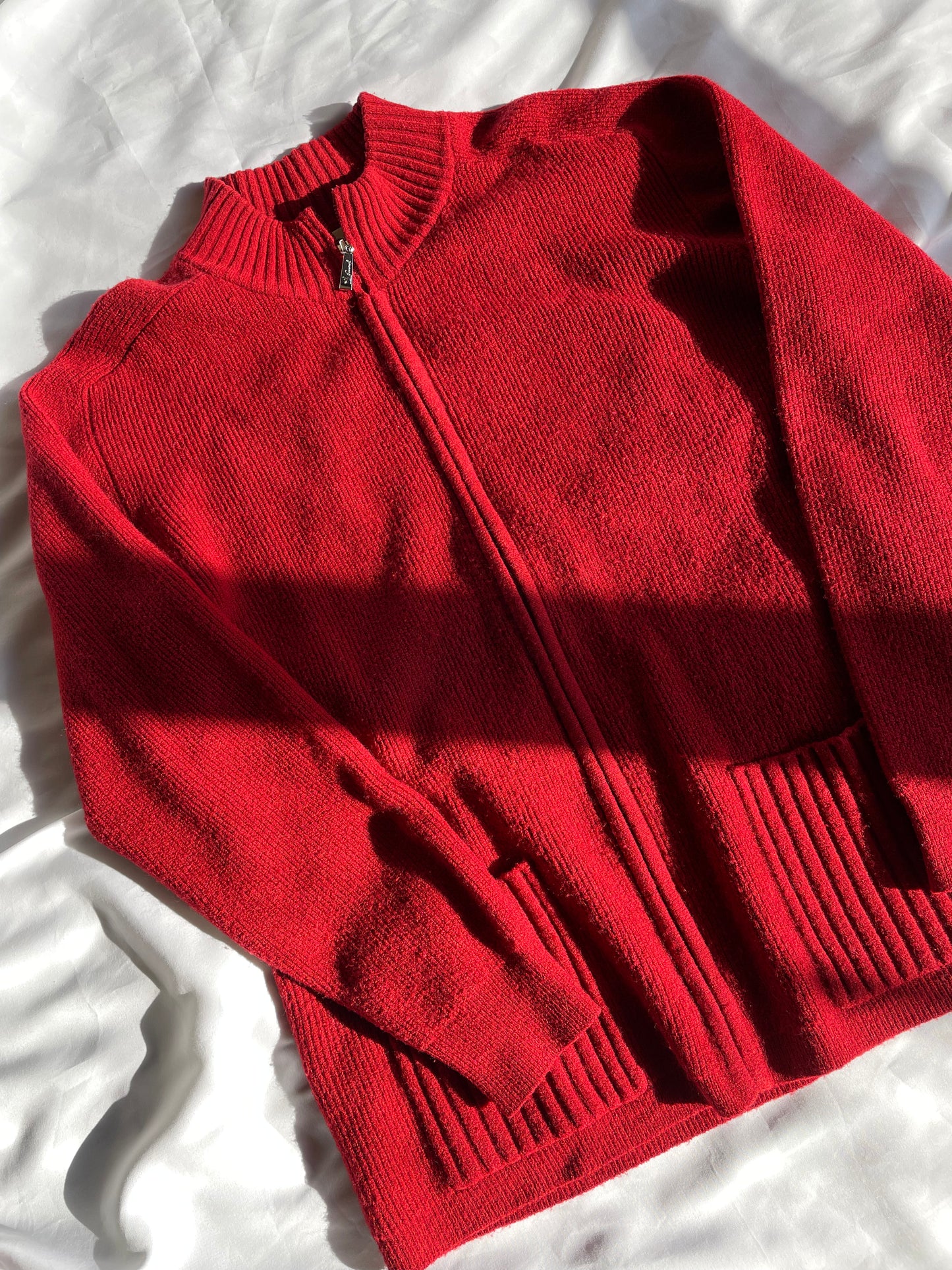 Red Zip Up Knit