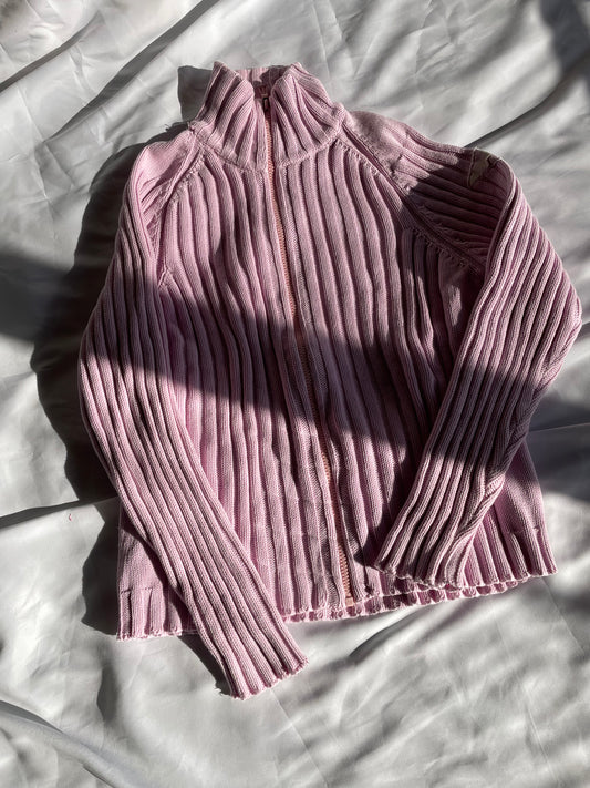 Pale Pink Zip Up Knit