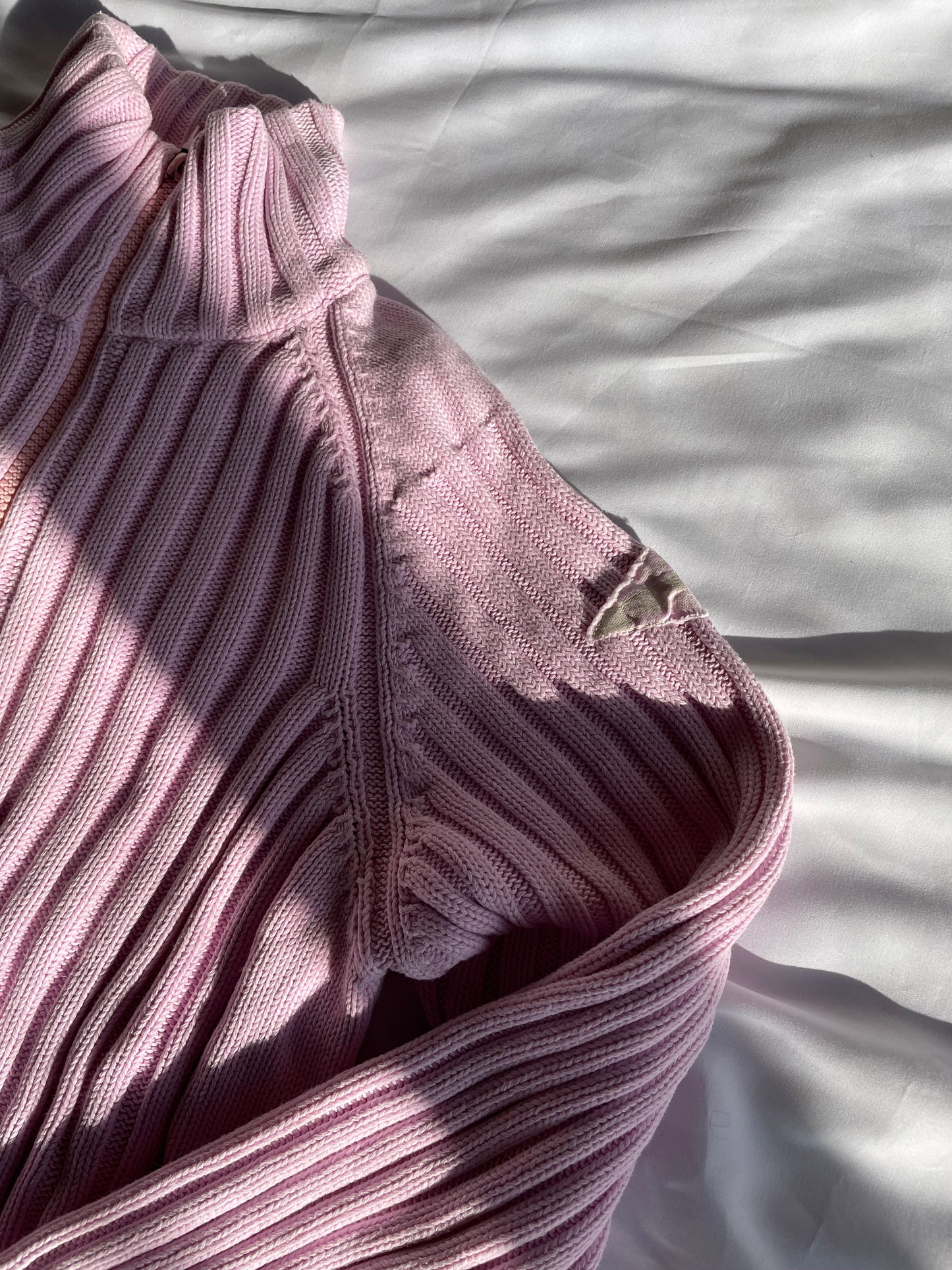 Pale Pink Zip Up Knit