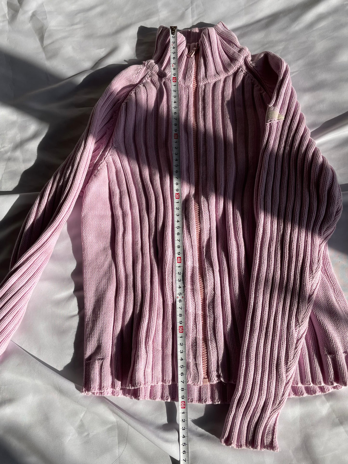Pale Pink Zip Up Knit