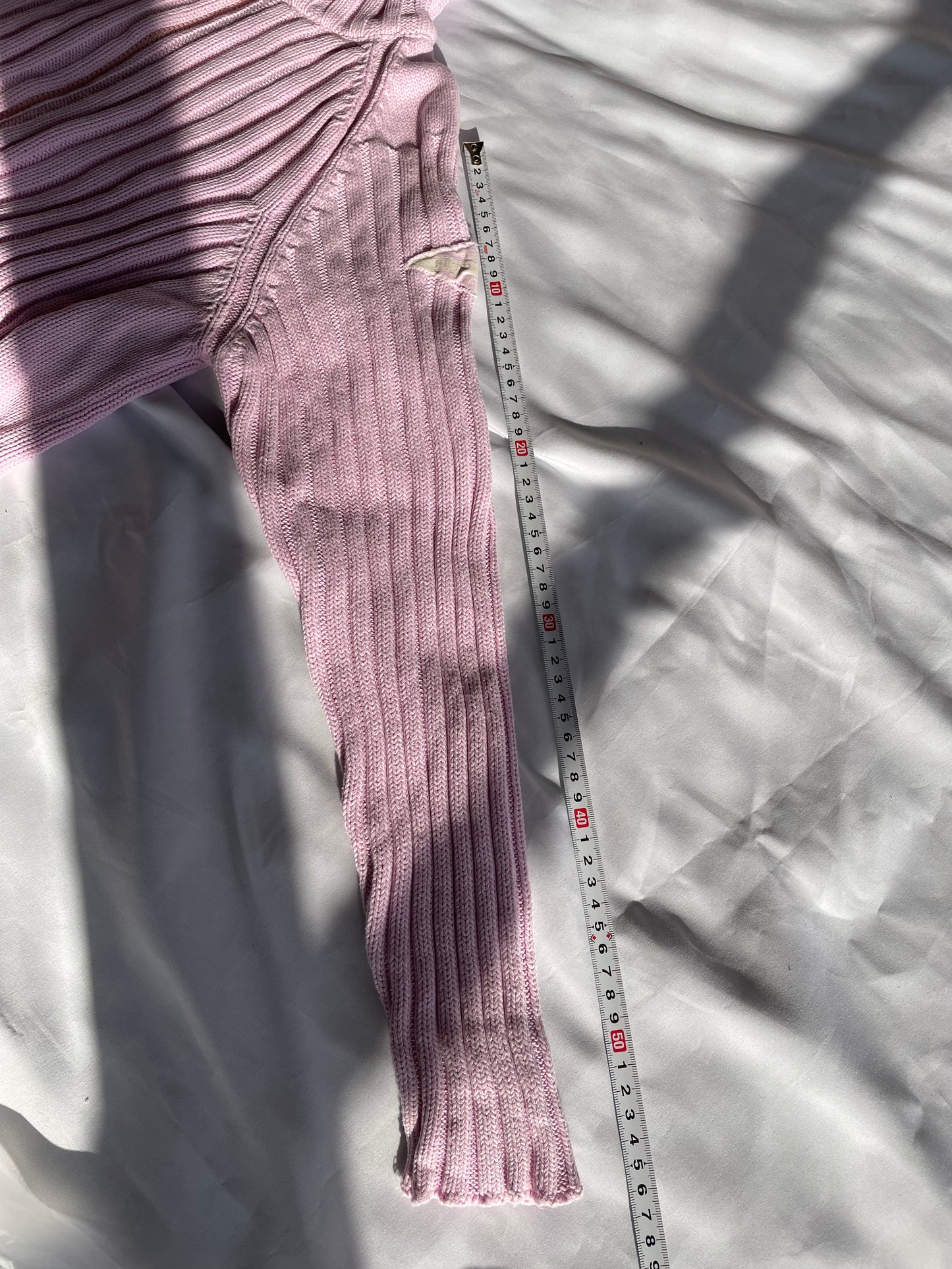 Pale Pink Zip Up Knit