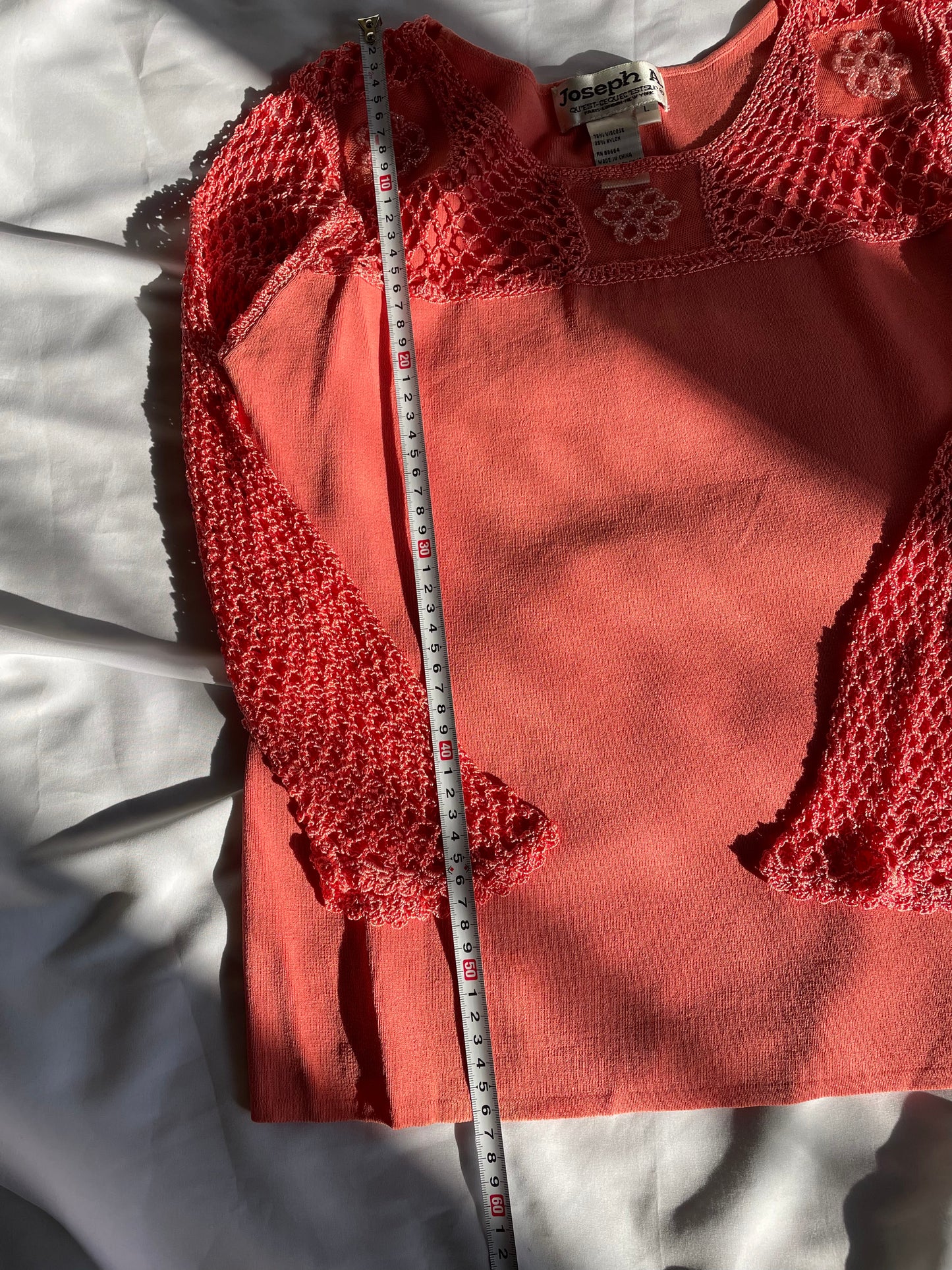 Salmon Pink Crochet Top