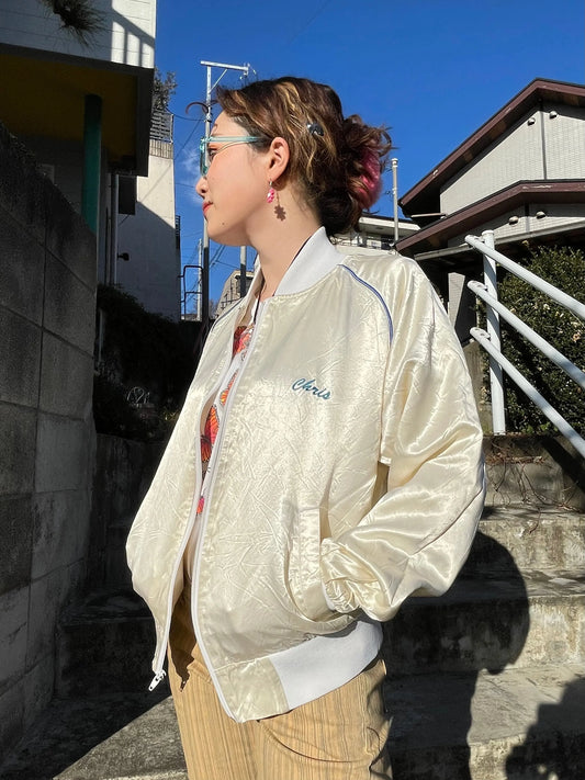 White "AMERICA" Embroidered Jacket