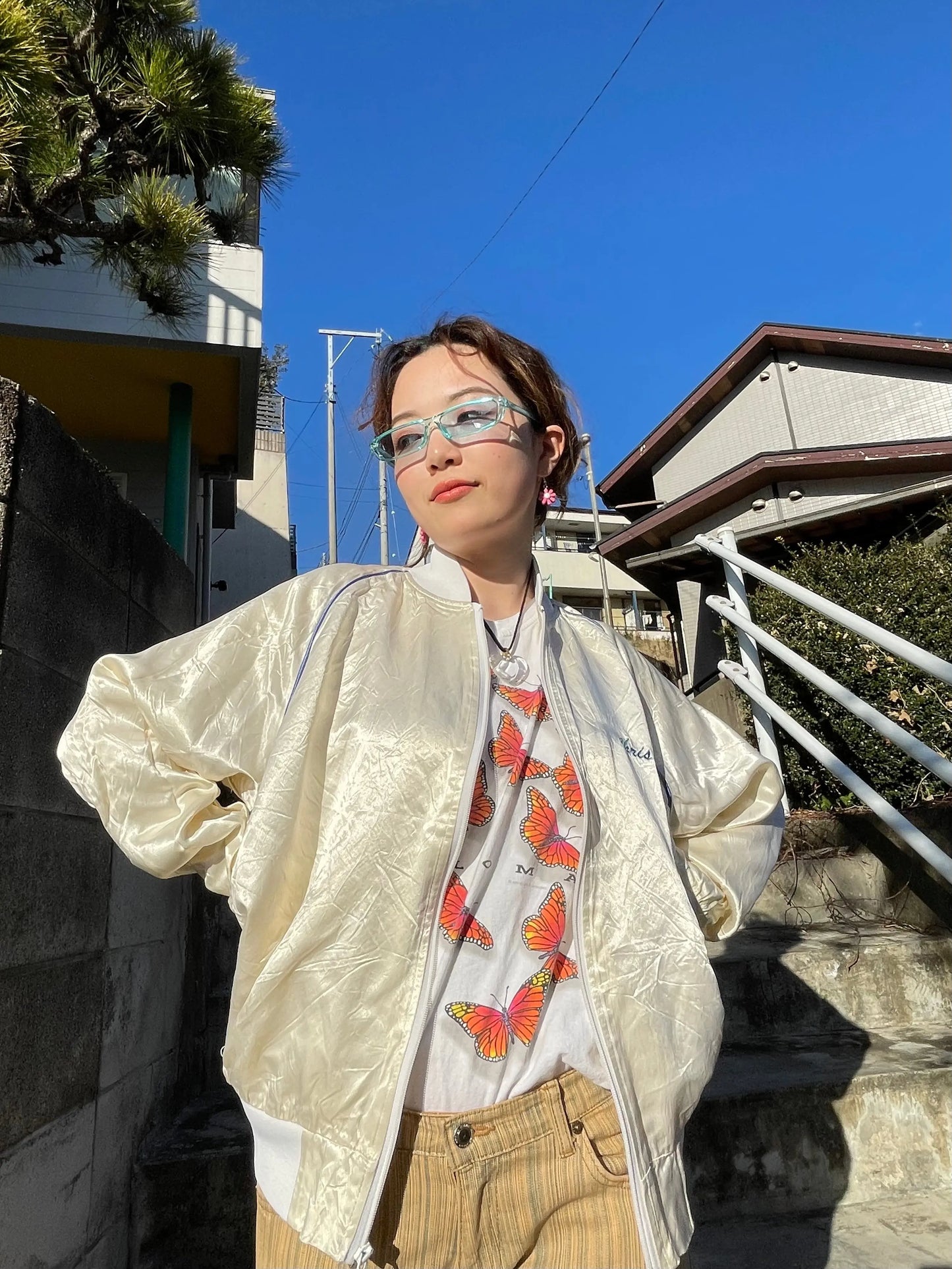 White "AMERICA" Embroidered Jacket