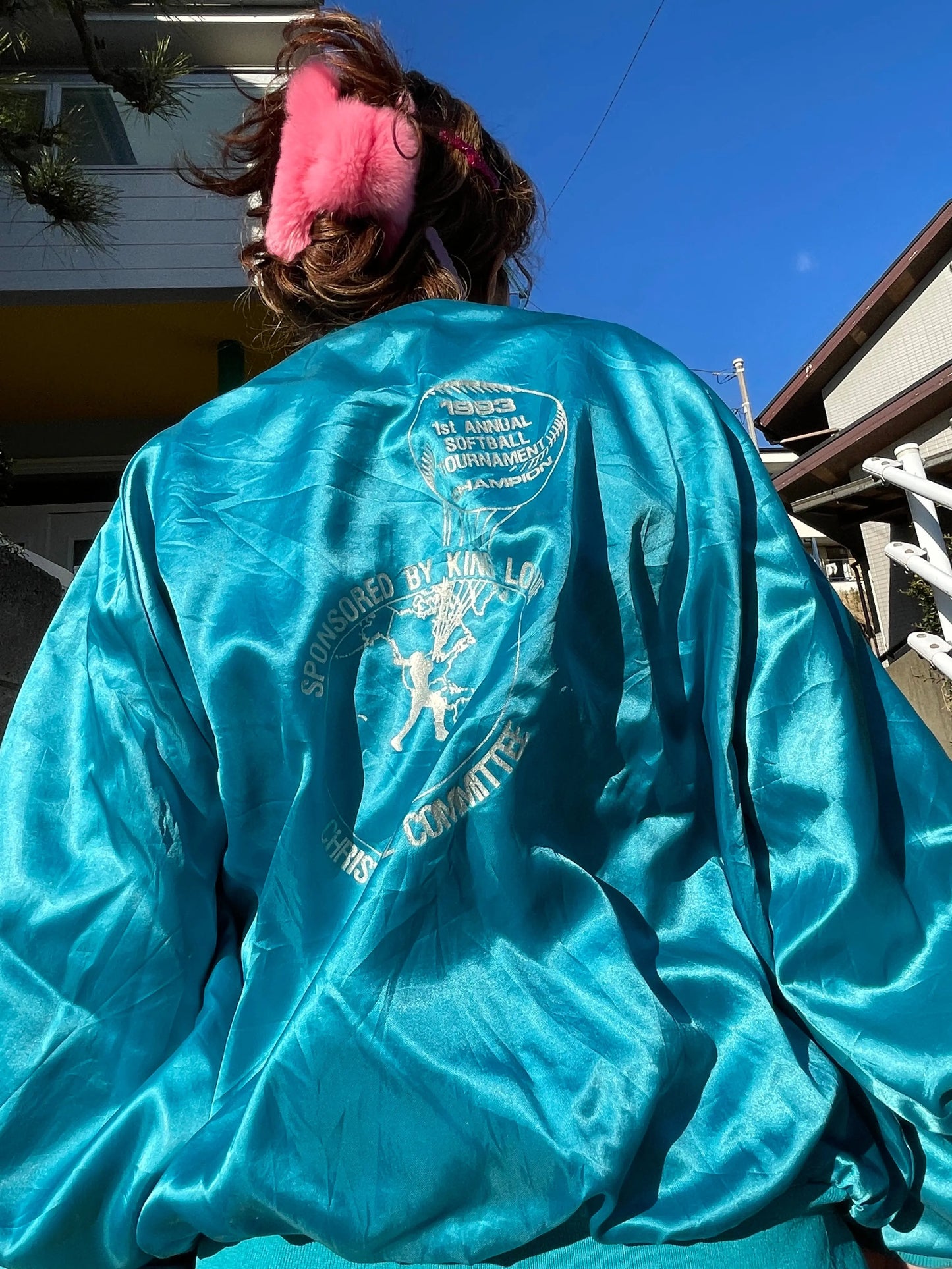 Sky Blue Earth Printed Jacket