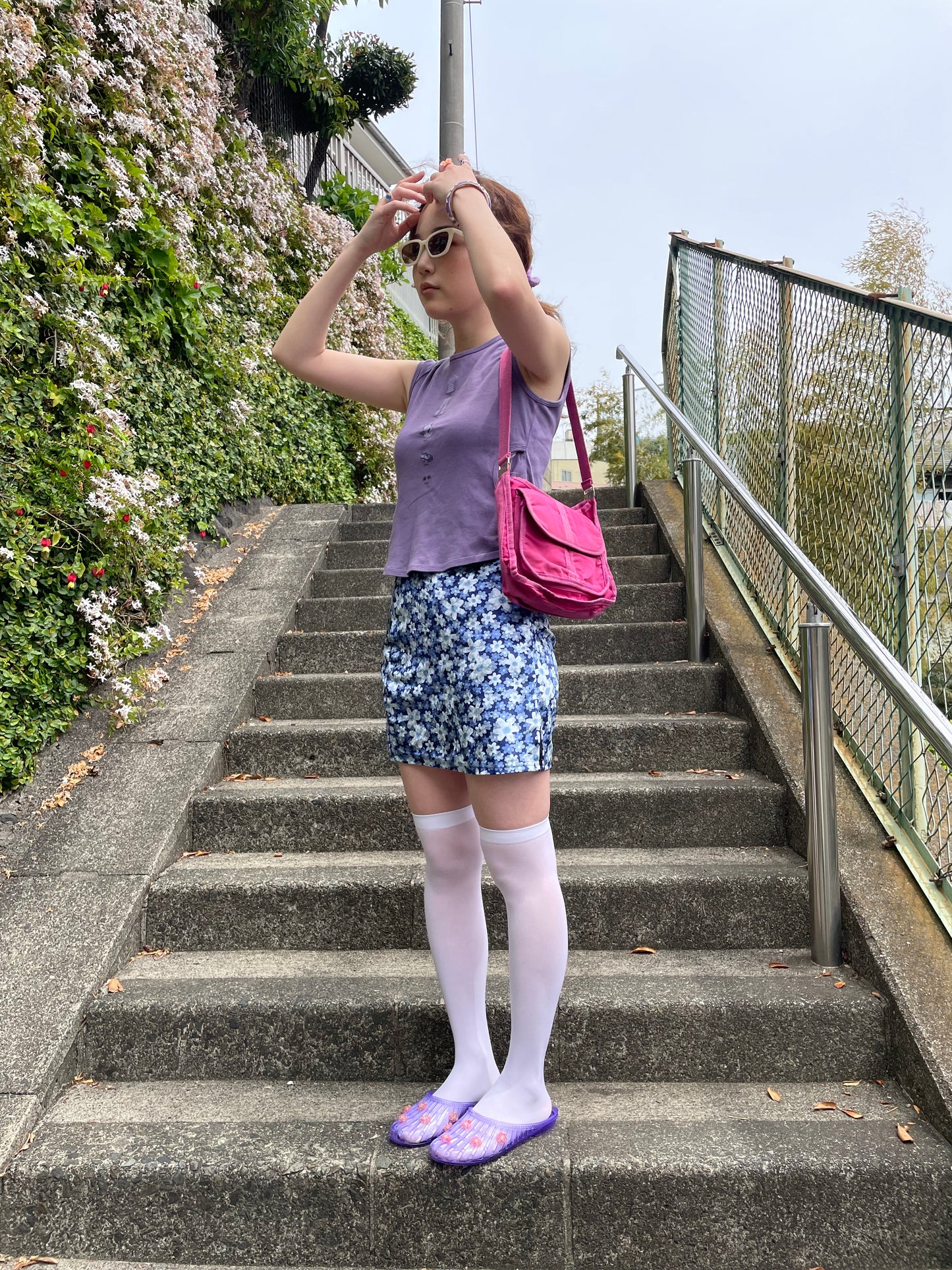 Blue Flower Mini Skirt